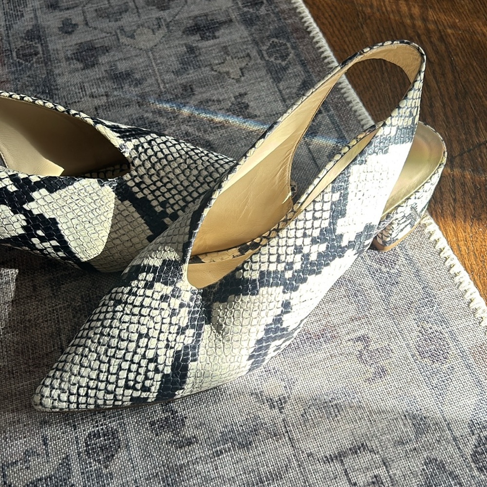 Snake Print Sling Back Shoes